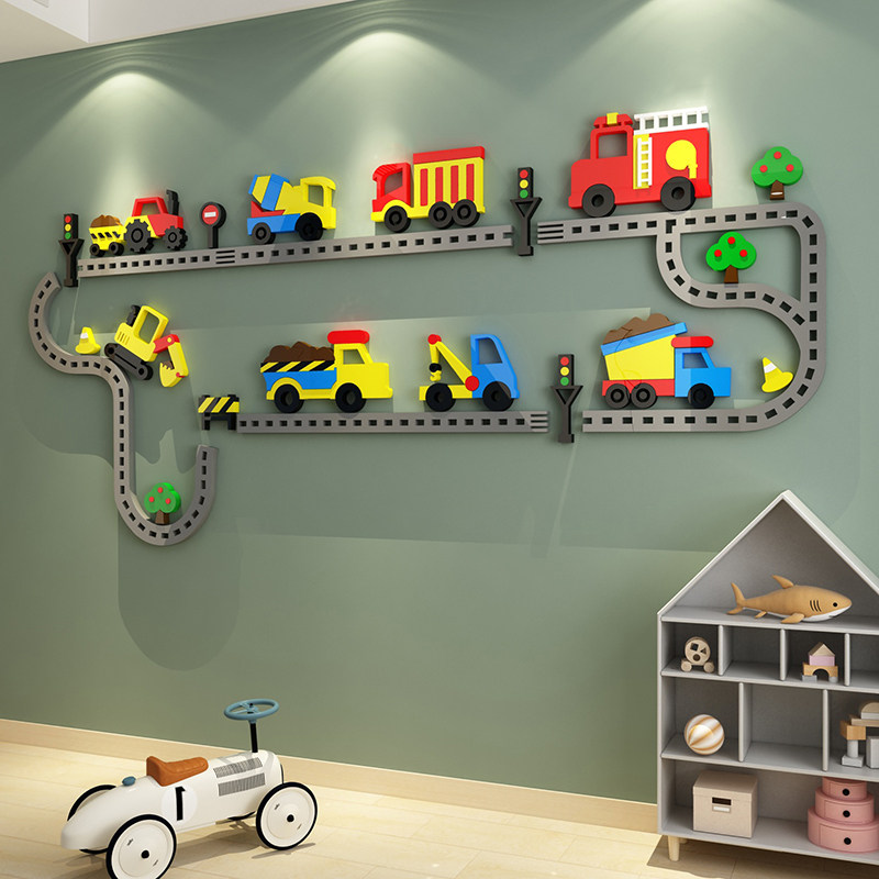 卡通玩具车儿童区房间布置男孩卧室墙面装饰用品改造床头壁纸贴画,淘宝优惠券,粉丝福利购,淘宝优惠卷