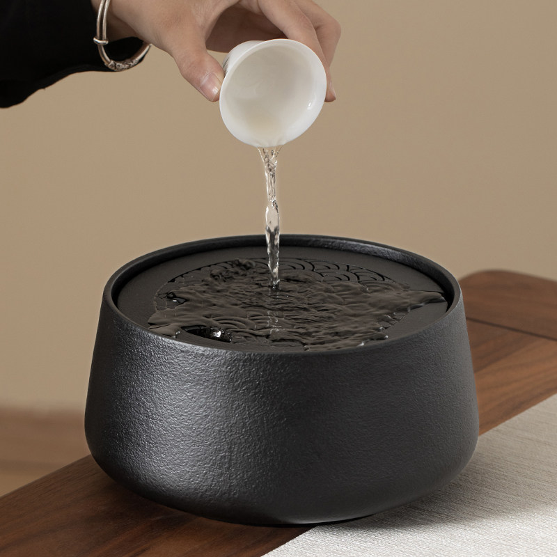 粗陶海浪茶洗带盖家用茶渣缸大容量建水中式废水缸功夫茶道配件,淘宝优惠券,粉丝福利购,淘宝优惠卷