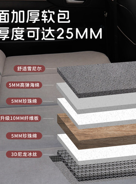 车载后排座睡垫小轿车上suv旅行便携式折叠床垫子汽车内睡觉神器