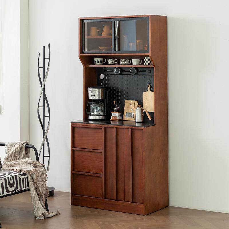 北欧实木餐边柜 家用小户型落地多功能岩板收纳柜客厅复古储物柜,淘宝优惠券,粉丝福利购,淘宝优惠卷