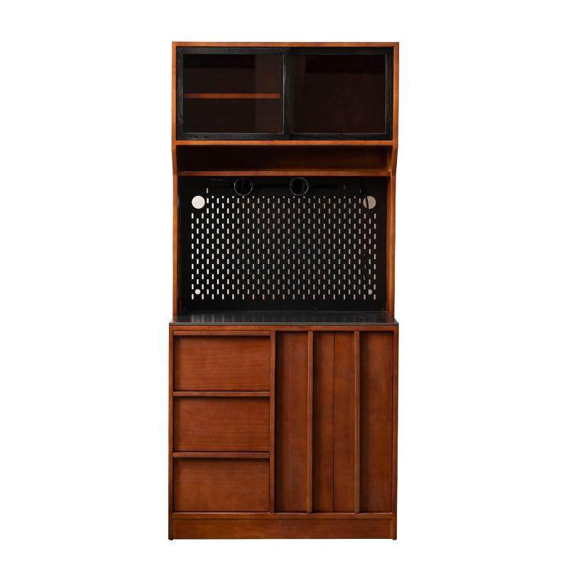 北欧实木餐边柜 家用小户型落地多功能岩板收纳柜客厅复古储物柜,淘宝优惠券,粉丝福利购,淘宝优惠卷