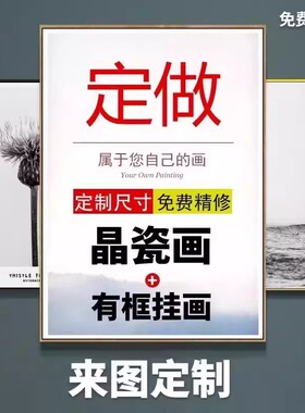 图订制晶瓷画装饰画高清喷绘挂画海报照片客厅卧室壁画定制定做