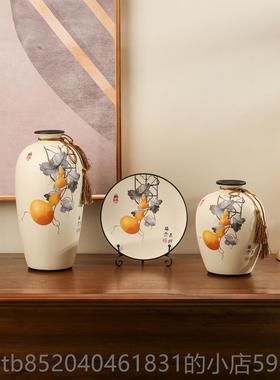 高档新中客式古装国玄关厅电视柜茶室摆花瓶新件家家居装风饰品三