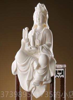正品覆古中式瓷工品白瓷观菩萨自艺在陶观音佛像家用音玄关供奉摆