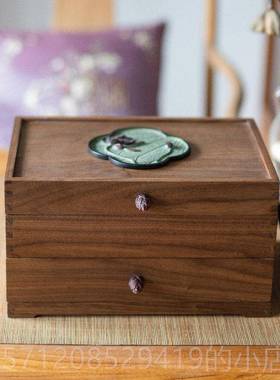 新款匠心中式实国风古木首饰盒收纳高档轻奢新人坊结典婚礼物高级