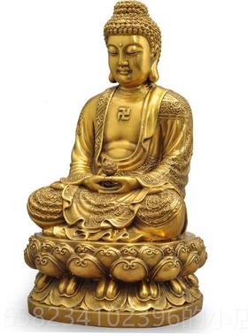 高档黄铜释迦牟尼佛佛像摆用件日如来佛大祖佛陀居家供奉佛像佛佛
