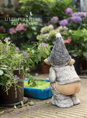 正品搞怪物小男孩外草坪装饰别墅庭户院花园农场园艺精灵人人摆物