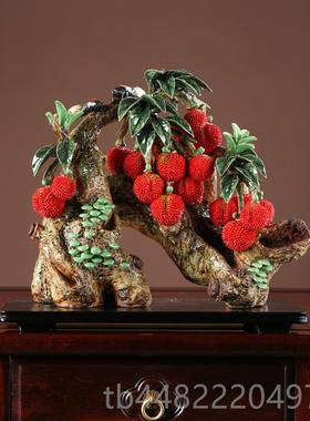 正品陶瓷工开业礼品居家电视酒柜门客厅办公植室荔枝物装艺饰中式