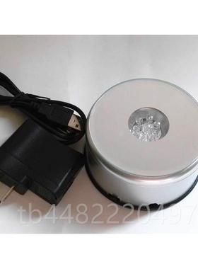 正品七光彩灯旋转座底座LED发乐灯水晶莲花玉器琉璃音工艺品摆件