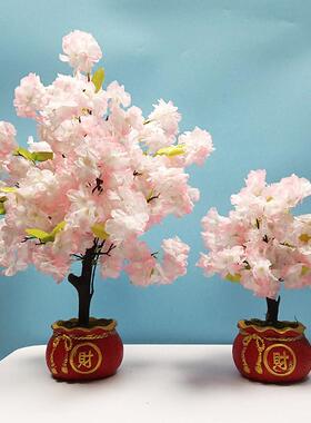 仿真绿植梅花红梅樱花枫叶摆件家居装饰餐桌花假花仿真植物仿真树