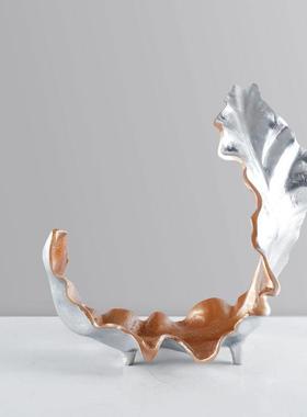 现代简约创意树叶果盘高级感茶几餐桌装饰摆件家居客厅装饰品摆设