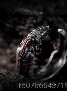 正品主师2创02原3力作纯银新版轻版黑白无常手镯挖民掘族之魂