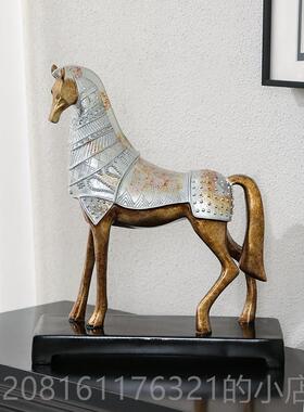 正品式美树脂马摆品件中式书房摆设玄关客厅艺书房办公室装饰品工