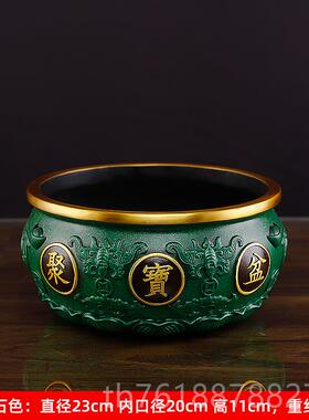 正品黄铜金招玉满堂》黄铜宝盆摆件财进宝《缸铜的聚办公室送礼存