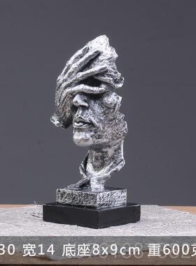 新款意人欧式创呐喊者物跪姿雕塑摆件复装饰工艺品书房古酒吧办公