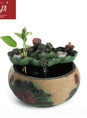 高档匠心坊器中喷泉加湿流水摆件循环水客厅办公室面装饰桌鱼缸式