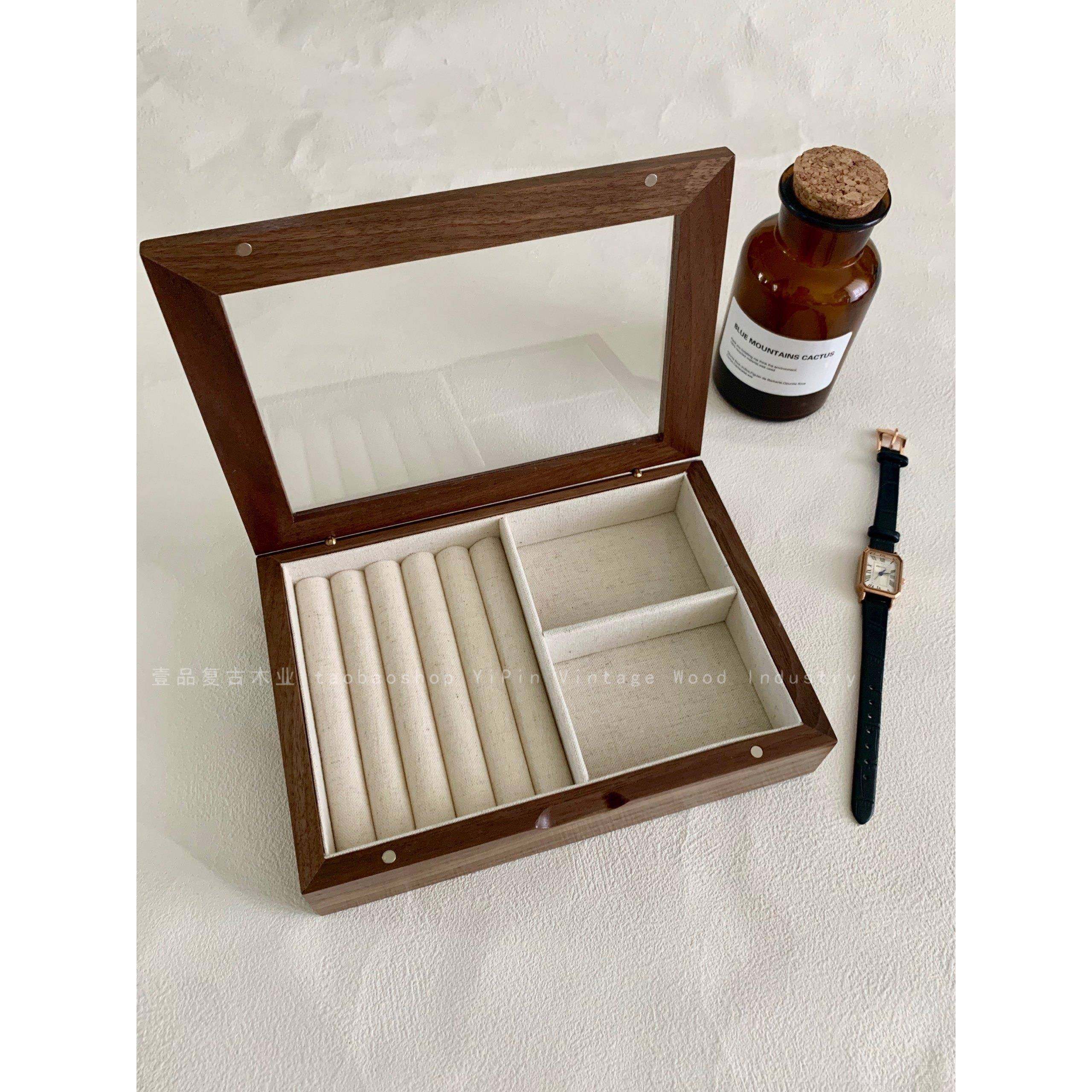 正品桃古实复木首饰盒胡木收纳盒戒指麻布内饰品盒衬陈列道具展示,淘宝优惠券,粉丝福利购,淘宝优惠卷