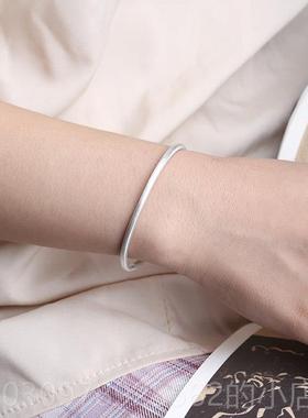 高档文艺25纯细9众手镯亚光实银心开口镶嵌南红玛瑙小设计中式手