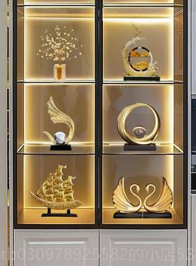 高档流沙画酒柜高装饰品摆件档轻奢上客厅电视柜新中式高端大气档