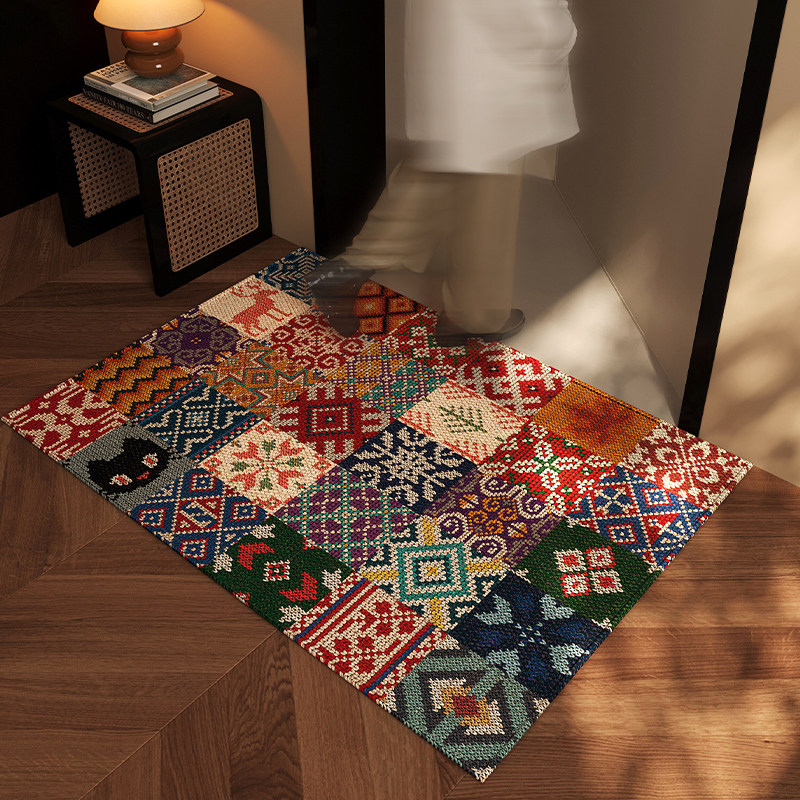 民族风入户门地垫玄关大门口进门脚垫美式复古除尘耐磨防滑门地毯,淘宝优惠券,粉丝福利购,淘宝优惠卷