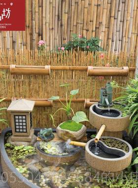 正品匠坊户外庭院花园栅布置竹篱笆阳台景造露台景观屏风心栏鱼池