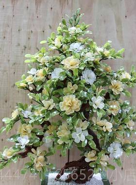 高档摆天然玉石6工朵牡丹花树大型盆8景客厅会所酒店件家居装饰品