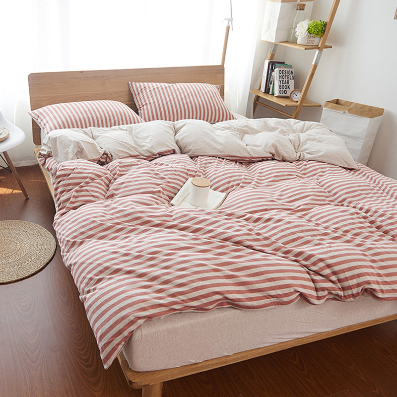 日式天竺棉四件套针织棉纯棉全棉亲肤裸睡床单被套宿舍三床上床笠,淘宝优惠券,粉丝福利购,淘宝优惠卷