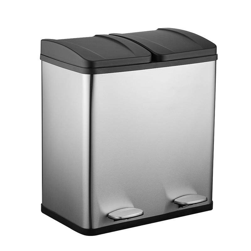 室内不锈钢脚踏分类垃圾桶 40升大号干湿垃圾分类垃圾桶,淘宝优惠券,粉丝福利购,淘宝优惠卷