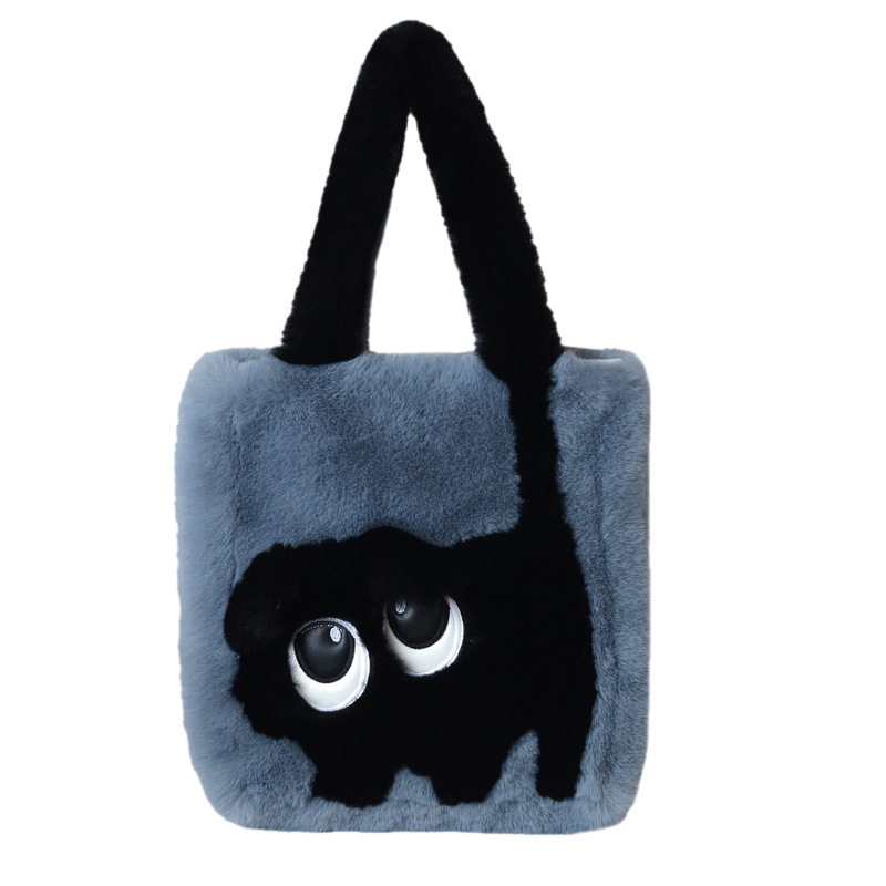 新款时尚潮流毛绒猫咪包包女士手提手拿包单肩磁扣大眼创意毛毛包,淘宝优惠券,粉丝福利购,淘宝优惠卷