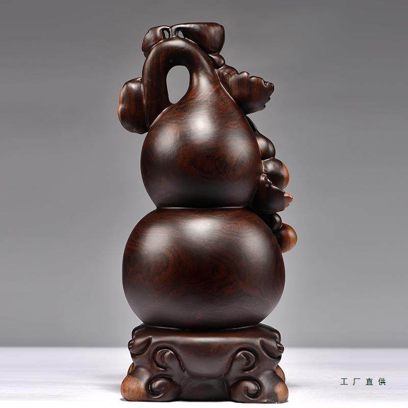 黑檀实木居雕刻葫芦中式件客厅摆家F9678T97办室公装饰工艺开业送,淘宝优惠券,粉丝福利购,淘宝优惠卷