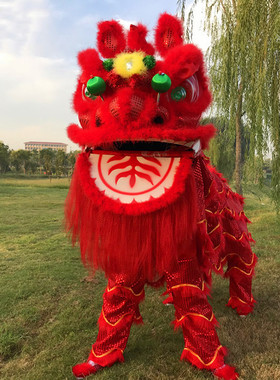 成人南狮双人舞狮醒狮狮头套装