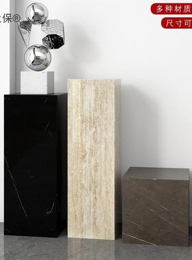 白根黑色大理石雕塑底座售楼展台部地商场示石墩落基座摆件麦麦太