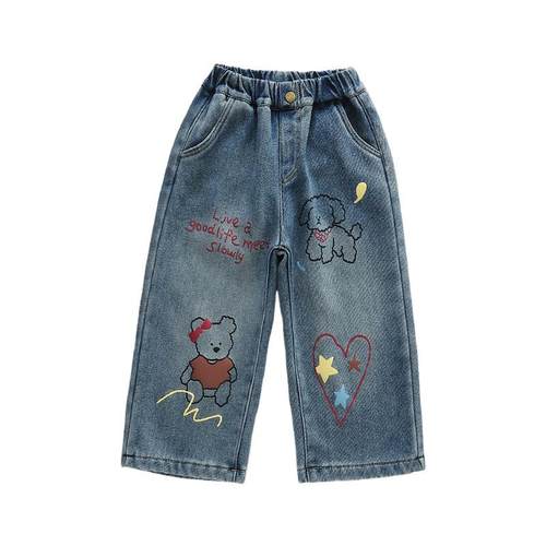 2025加绒牛仔裤秋冬季2025新款加厚冬款女宝宝儿童冬装一体绒裤子 - 图3