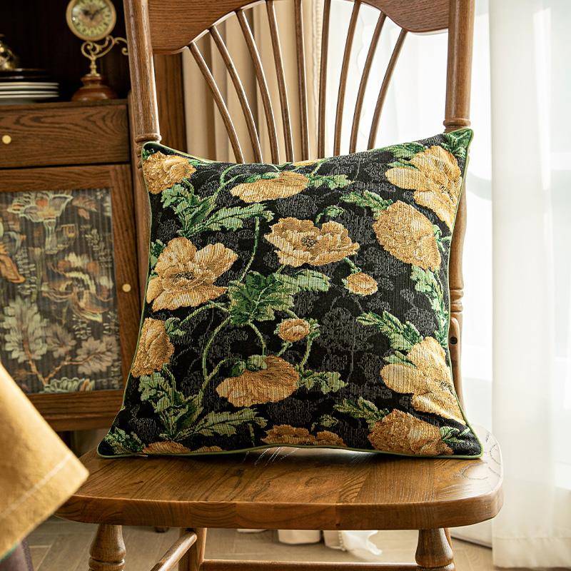 花美式印抱枕餐桌腰枕客4厅沙发20221231靠枕方形护5*45办公室午 - 图2