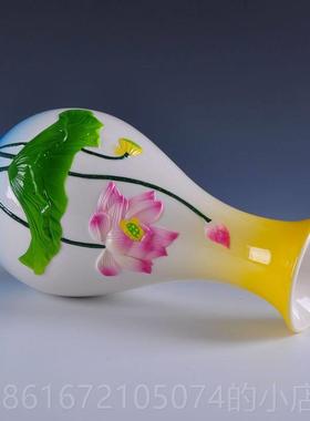 高档佛前供瓶供佛花瓶陶瓷供瓶观花音净水瓶莲花堂瓶供佛佛摆件佛