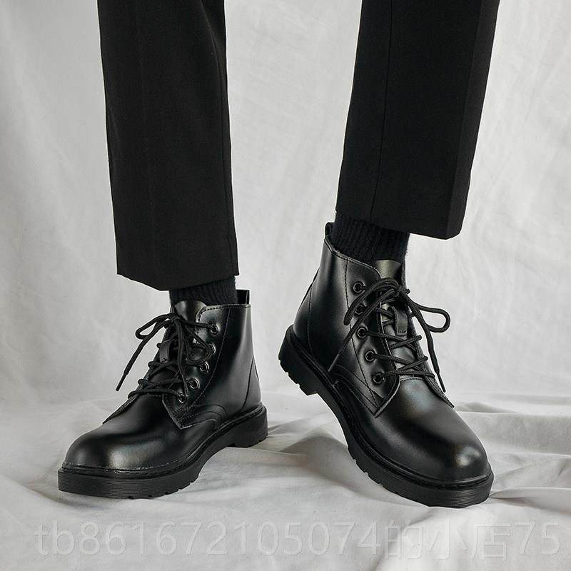 高档秋季男真黑高帮马丁靴中帮英皮伦机车ins皮鞋港风情侣色工装,淘宝优惠券,粉丝福利购,淘宝优惠卷