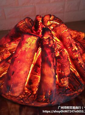 仿真木火炉壁炉火焰灯酒火吧装饰摆件假火柴篝火炭ALali-81灯苗专