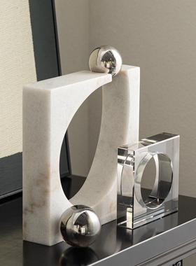 匠十三代轻大理石水RZB-2714晶几何摆奢件样板书房抽象高间端现装