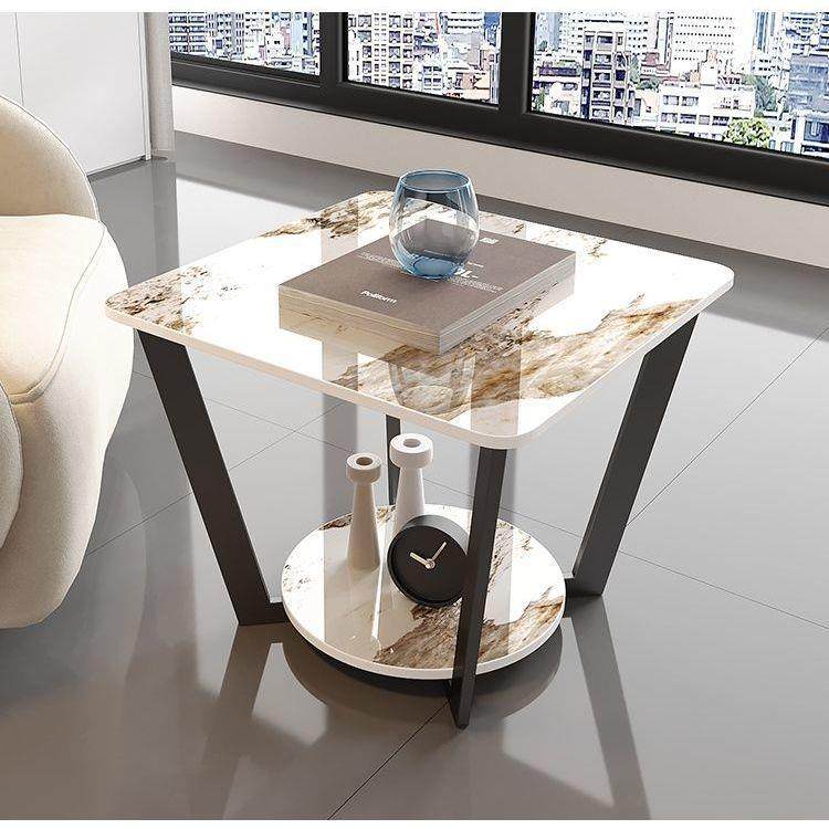 北欧新款沙发边几轻奢意式极简方桌床头边柜大理石岩板小茶几角几,淘宝优惠券,粉丝福利购,淘宝优惠卷
