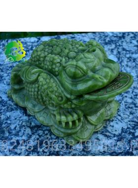 新款然玉石招金蟾摆客件店财铺开业商务礼品天厅家居三脚蟾蜍工艺