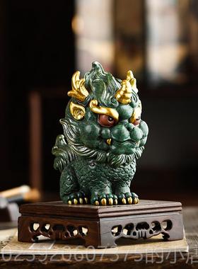 正品锦山堂国潮文创中式创意麒桌面小摆件麟家客居室厅办公装饰工