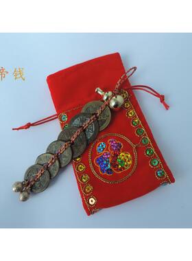 五帝钱纯铜葫芦六帝钱挂件家居