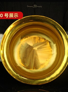 家用全铜聚宝盆双耳如意摆件大号铜香炉中式客厅工艺礼品装饰聚财