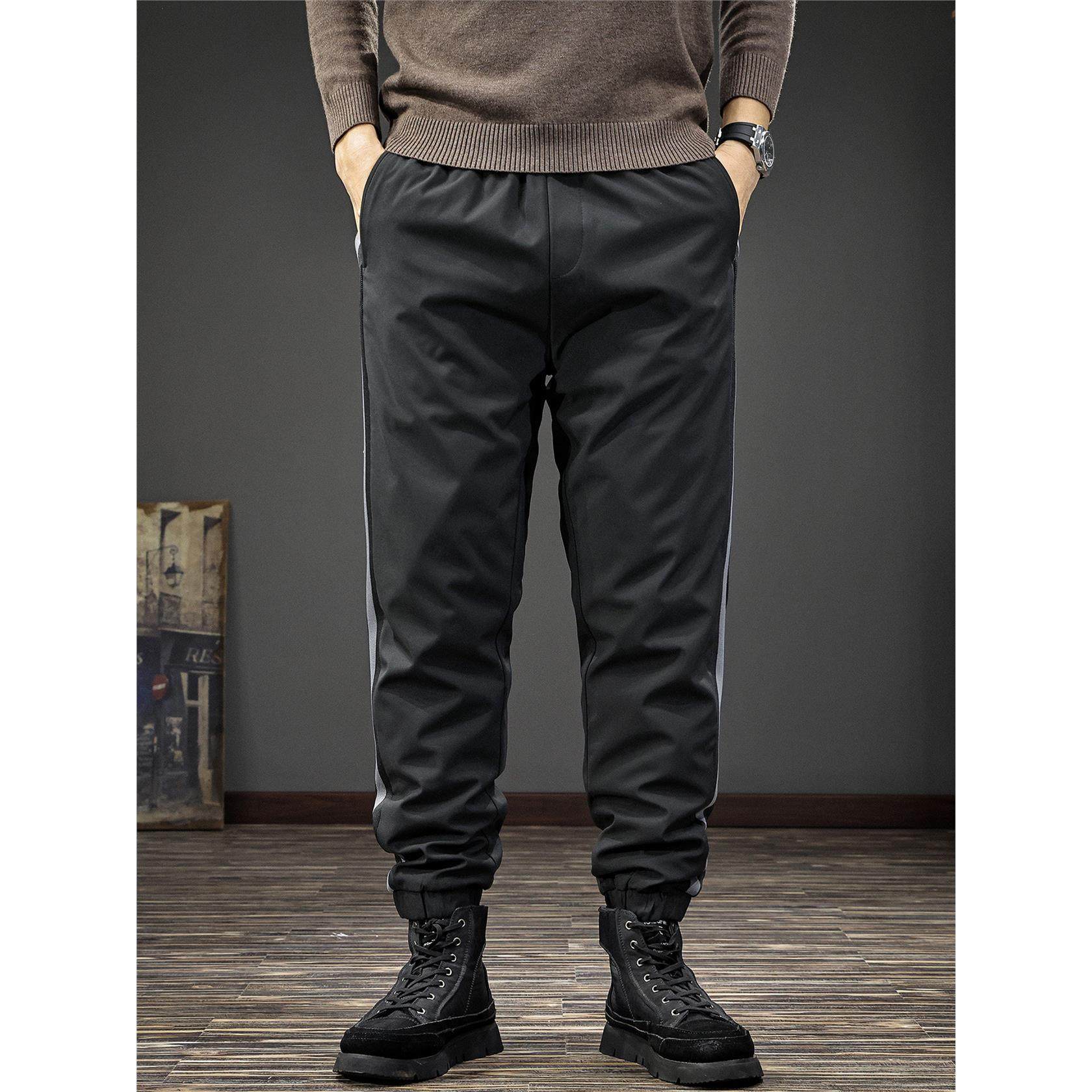 2025冬季新款90鹅绒条纹羽绒裤男加厚保暖休闲棉裤运动束脚长裤潮,淘宝优惠券,粉丝福利购,淘宝优惠卷