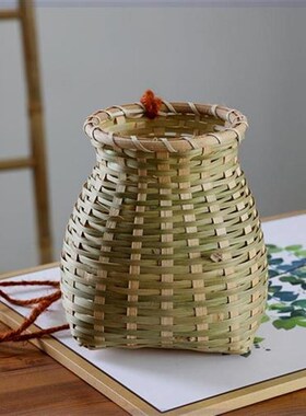 采茶篓摘茶叶的篮子箩筐小背篓手工竹编鱼篓秧歌儿童舞蹈演出道具