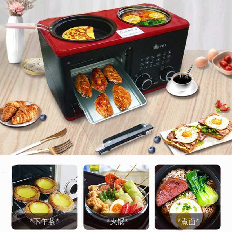 家用多功能早餐机四合一早餐机烤面包机多士炉电烤箱现货一件代发,淘宝优惠券,粉丝福利购,淘宝优惠卷
