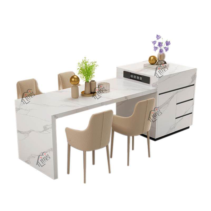 3Y2024新款岩板中岛台餐桌一体可伸缩茶台吧台定 制多功能轻奢奶,淘宝优惠券,粉丝福利购,淘宝优惠卷