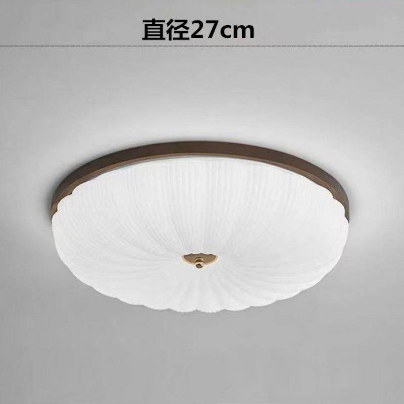 中古风卧室灯2025新款美式复古书房黑胡桃木贝壳造型吸顶灯具,淘宝优惠券,粉丝福利购,淘宝优惠卷