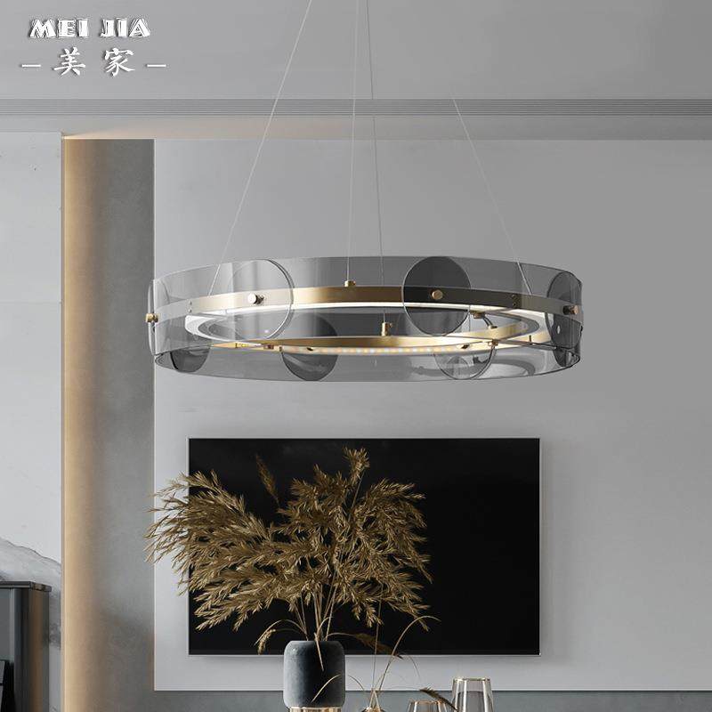 后现代轻奢客厅全铜吊灯圆形设计感客厅卧室房间书房吊灯创意灯具,淘宝优惠券,粉丝福利购,淘宝优惠卷