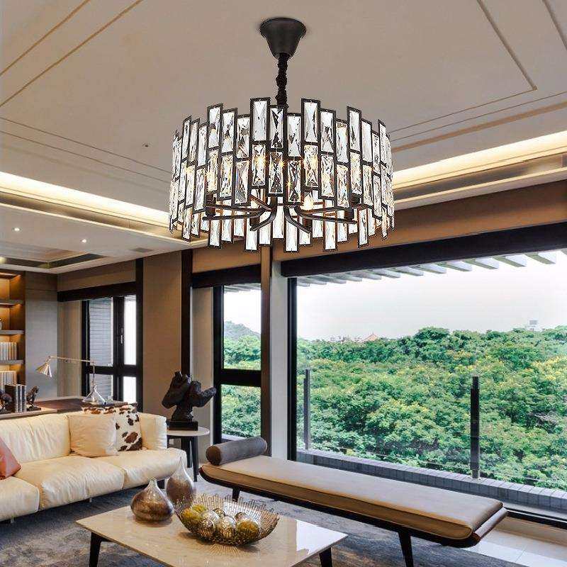 现代简约客厅灯后现代轻奢水晶吊灯餐厅书房灯具铁艺水晶灯新款,淘宝优惠券,粉丝福利购,淘宝优惠卷
